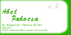 abel pahocsa business card